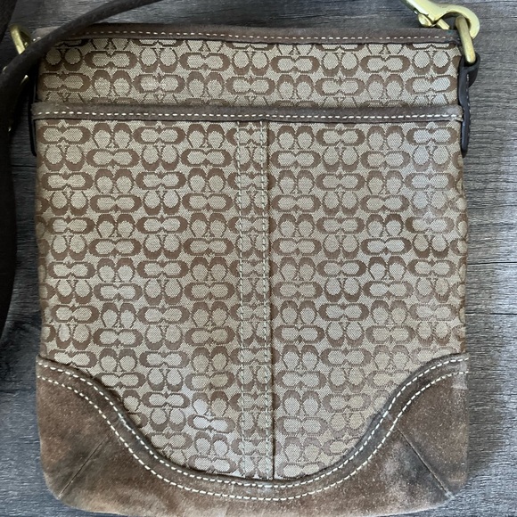 Coach Monogram Messenger suede/canvas Bag 1584 - Picture 4 of 16